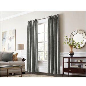 allen + roth 84in Gray Room darkening Thermal lined Grommet Single curtain panel